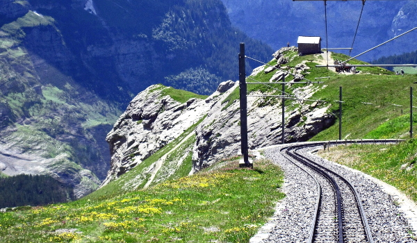 Jungfraujochbahn, Gleise auf Berg
